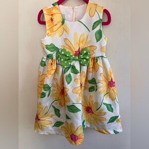 Iris & ivy yellow and white floral sleeveless summer girls dress 4t